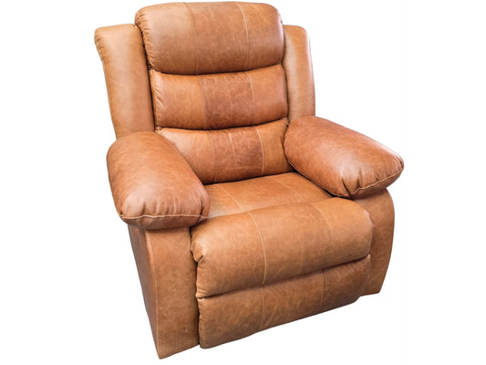Piccadilly Brandy 100% Full Genuine Leather 6 Seater 5 Action Recliner Set