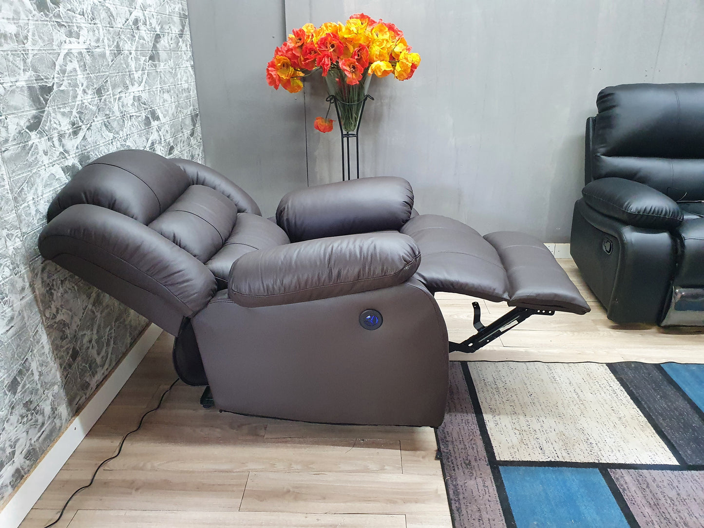 Mopane 100% Genuine Leather Electric Single Seater Recliner Chair Sofa
