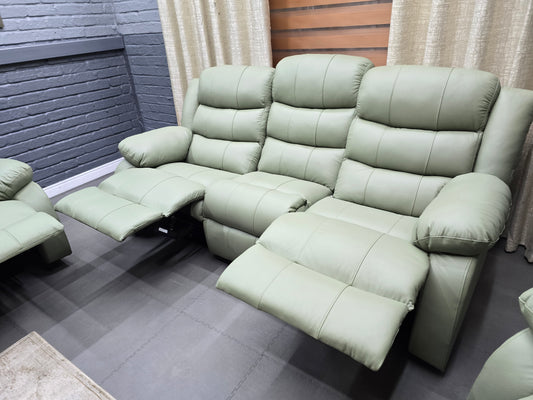 Mopane Sage Full 100% Genuine Leather 6 Seater Recliner Sofa Set