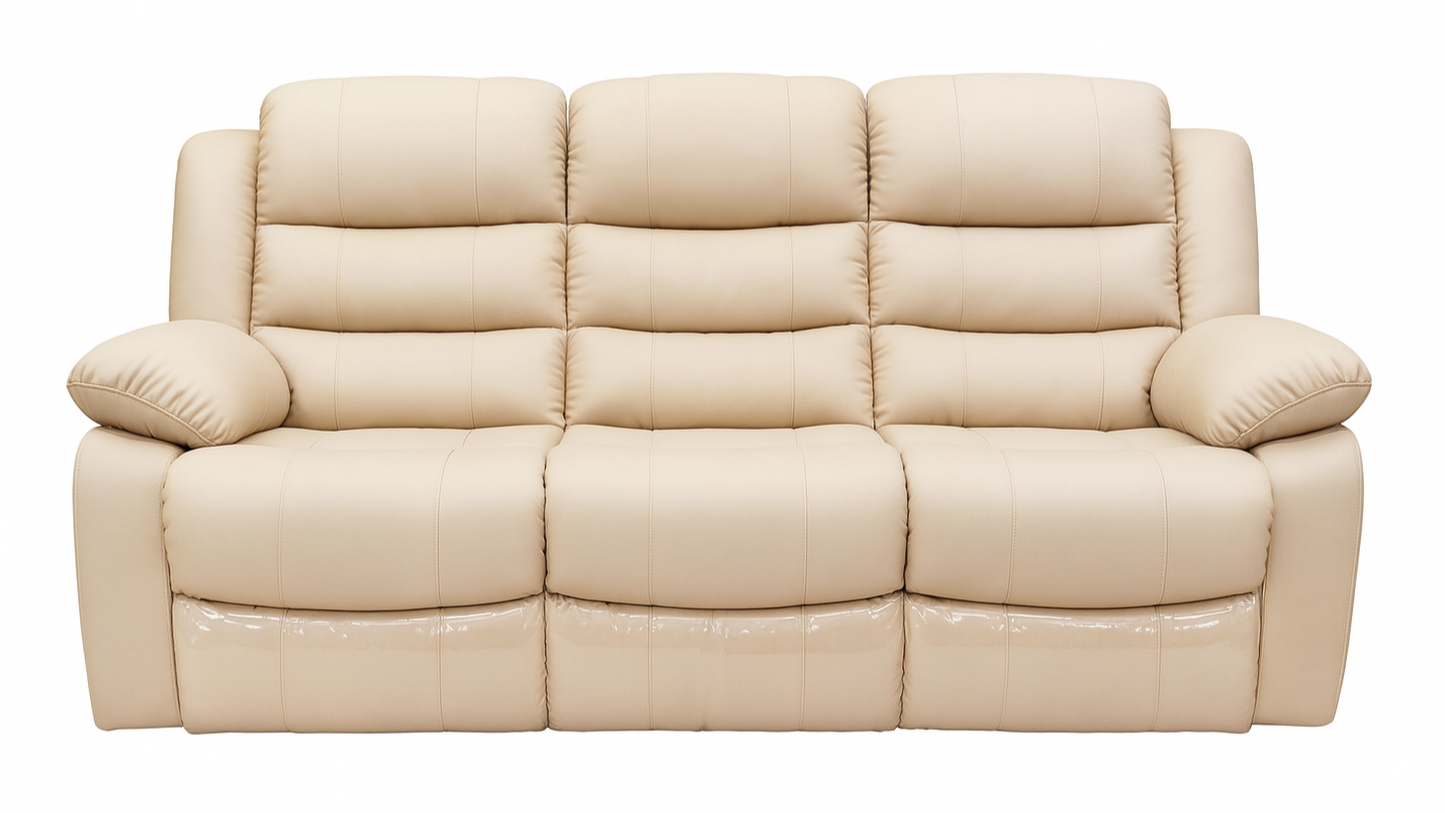Microfiber Leather 3 Seater Recliner Couch - Sofa