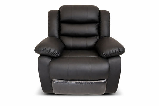 Dark Brown Full Euro Leather 6 Seater Recliner Sofa Couch Set