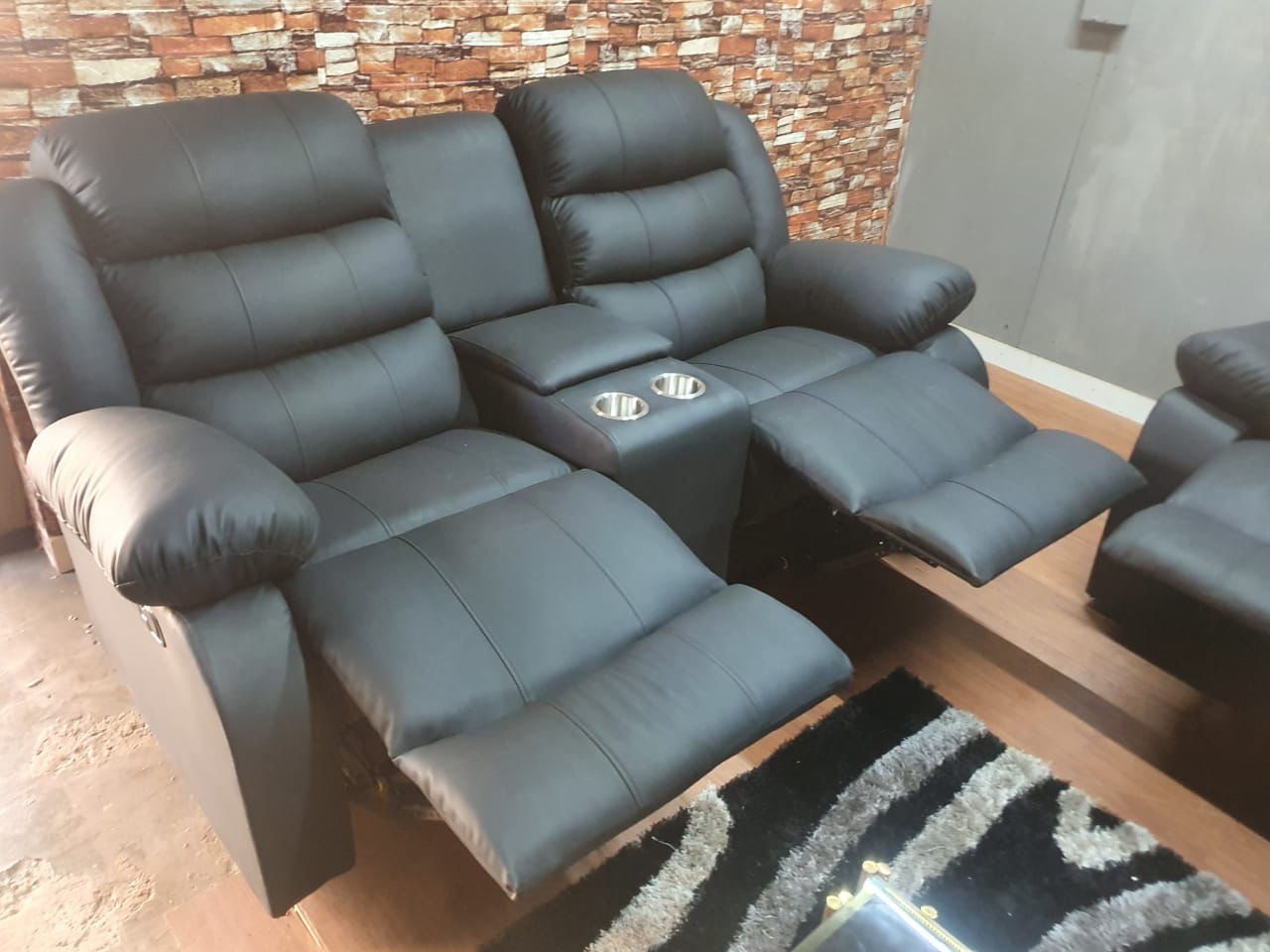 Microfiber Leather 6-Seater Recliner Lounge Set