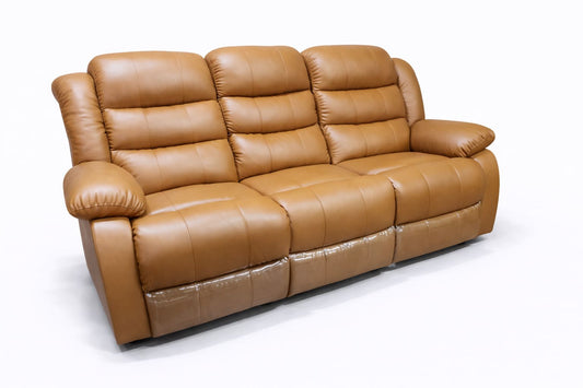 Full Euro Leather 3 Seater Recliner Couch - Sofa
