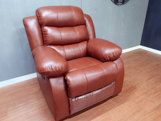 100% Genuine Leather Mopane Two Tone Antique Single Seater Recliner Chair