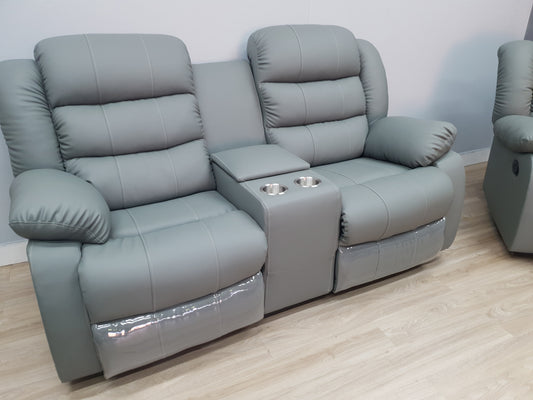 Full Euro Leather 2 Seater Cinema Recliner Couch - Sofa