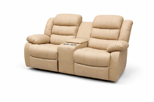 Full Euro Leather Electric 2 Seater Cinema Recliner Couch - Sofa