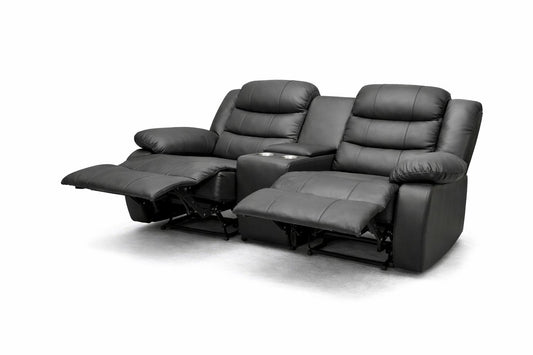 Mopane 100% Genuine Leather Manual 2 Seater Recliner Chair Sofa