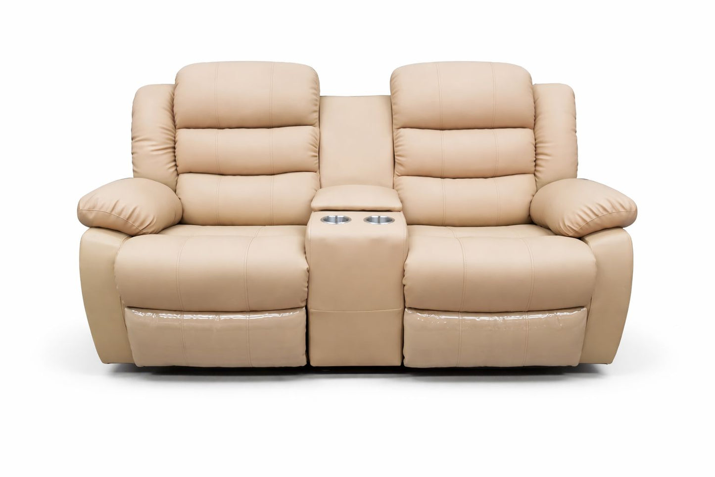 Full Euro Leather 6 Seater Recliner Sofa Couch Set