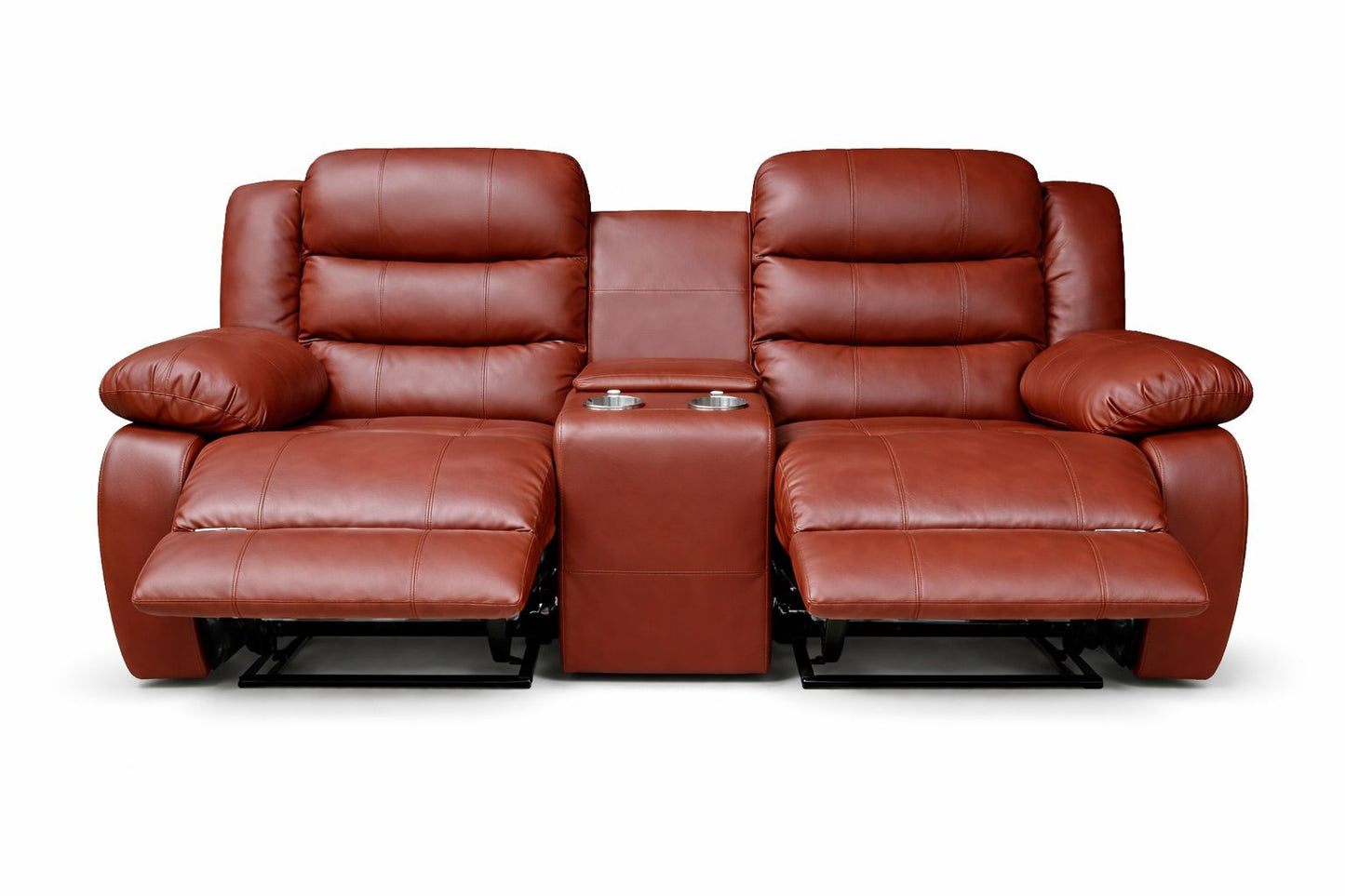 100% Genuine Leather Mopane 2 Tone Antique 2 Seater Recliner Couch Sofa