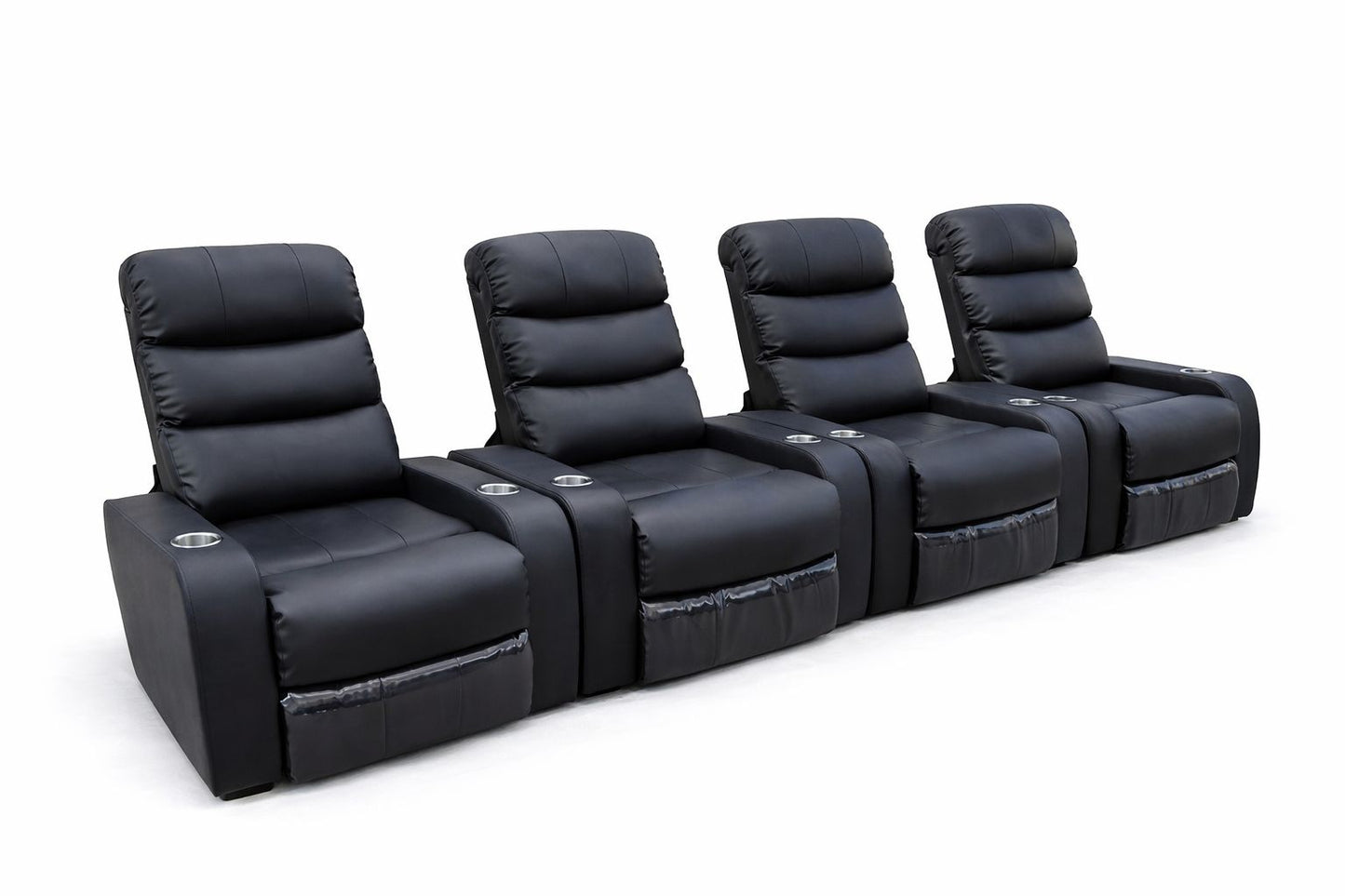 Single Cinema Euro Leather Recliner Couch Sofa Chair with 2 Cup Holders