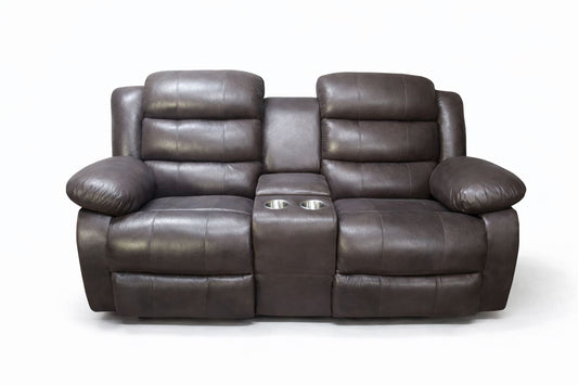 Dark Brown Buffalo Suede Material Two Seater Recliner Couch Sofa