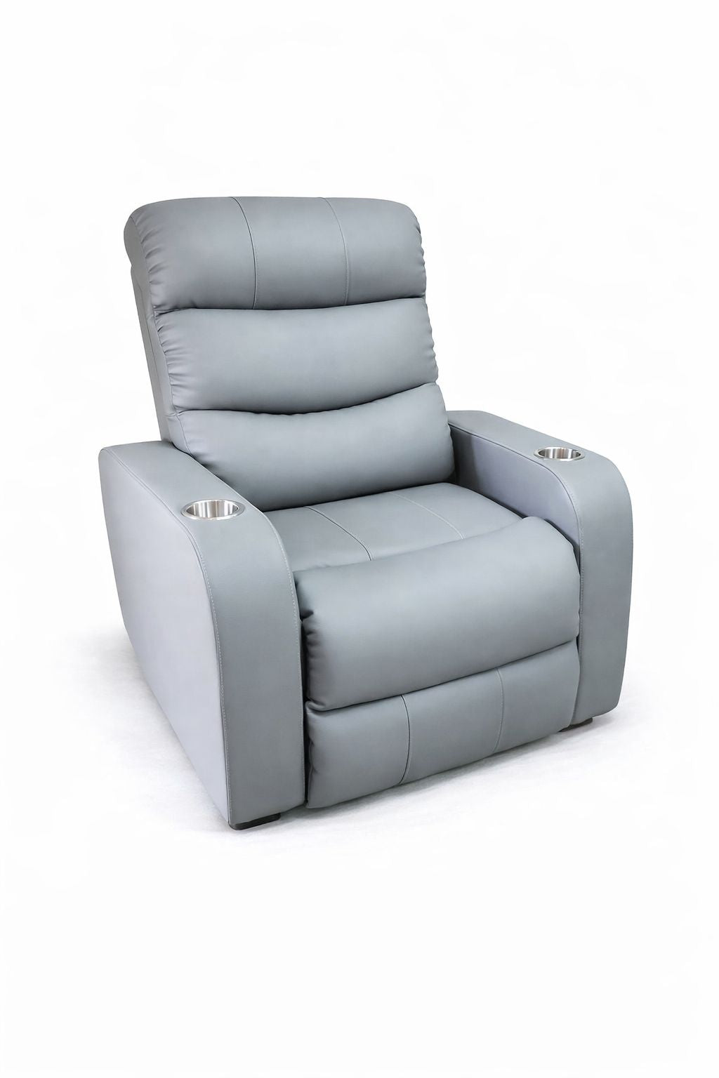Single Cinema Euro Leather Recliner Couch Sofa Chair with 2 Cup Holders