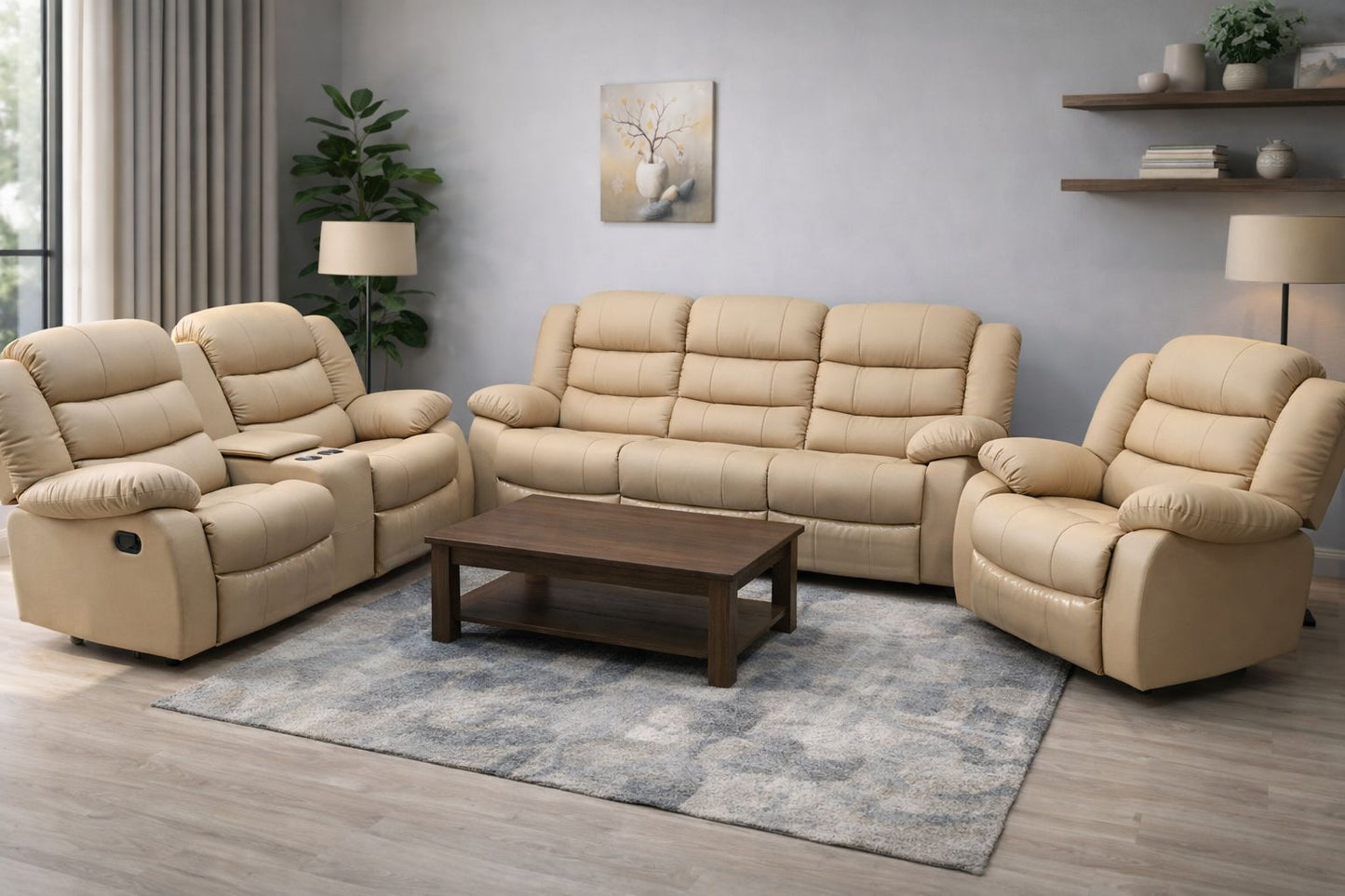 Full Euro Leather single Recliner Chair Sofa