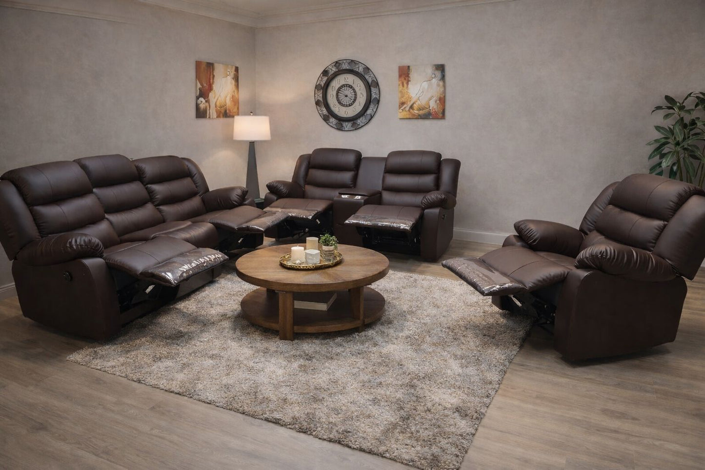 Full Euro Leather Electric 2 Seater Cinema Recliner Couch - Sofa