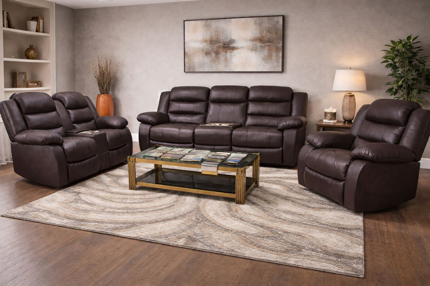 Dark Brown Buffalo Suede Material Two Seater Recliner Couch Sofa