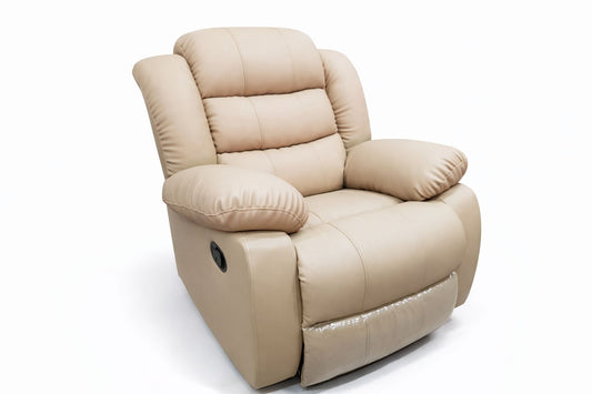 Full Euro Leather 6 Seater Recliner Sofa Couch Set