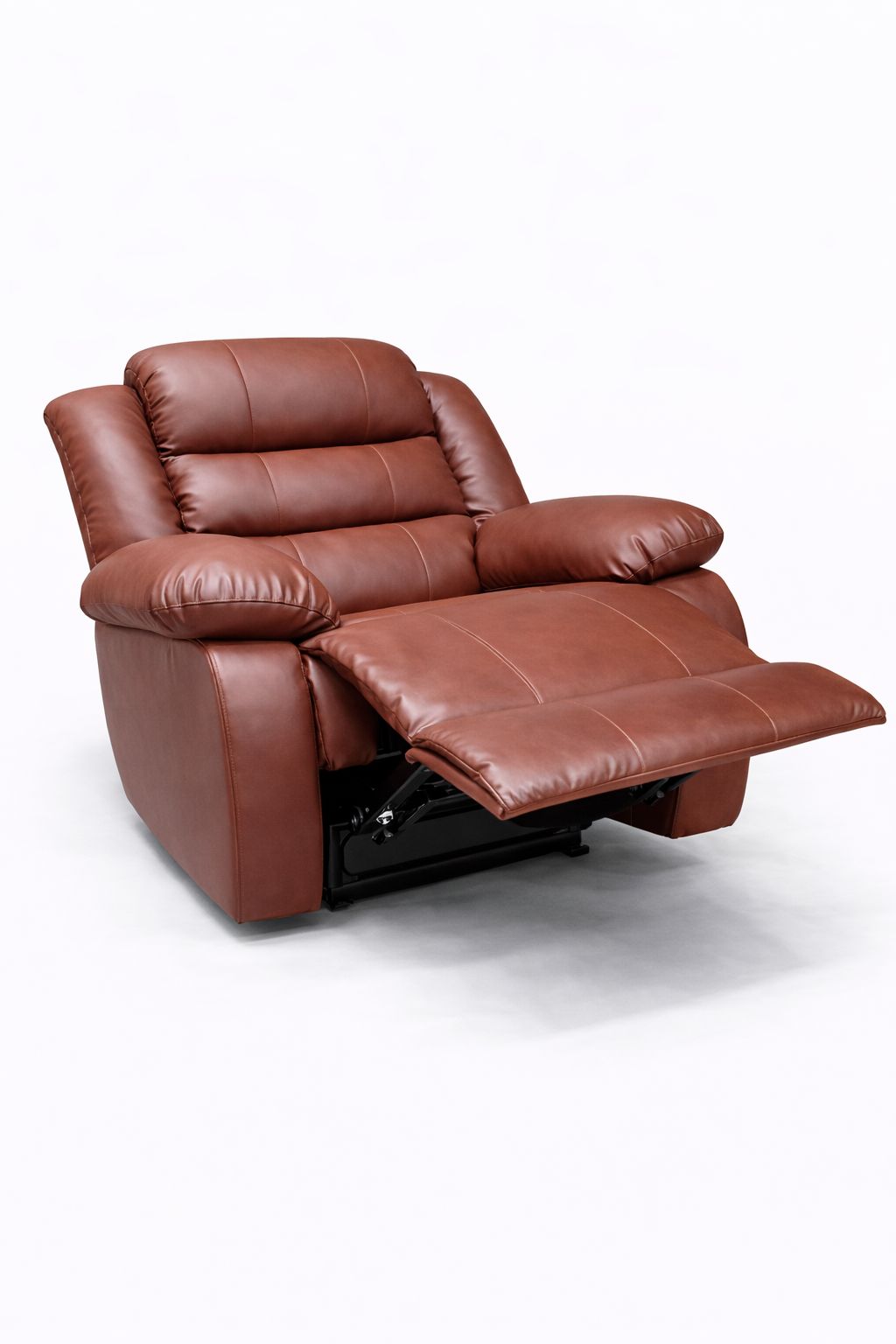 Cinnamon Brown Full Euro Leather Single Recliner Chair Sofa