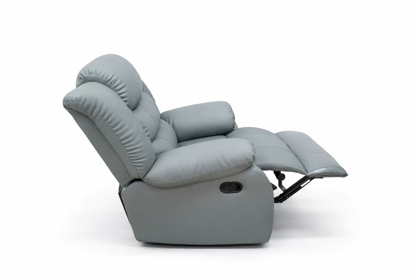 Light Grey 5 Seater 5 Action Full Euro Leather Recliner Lounge Set.