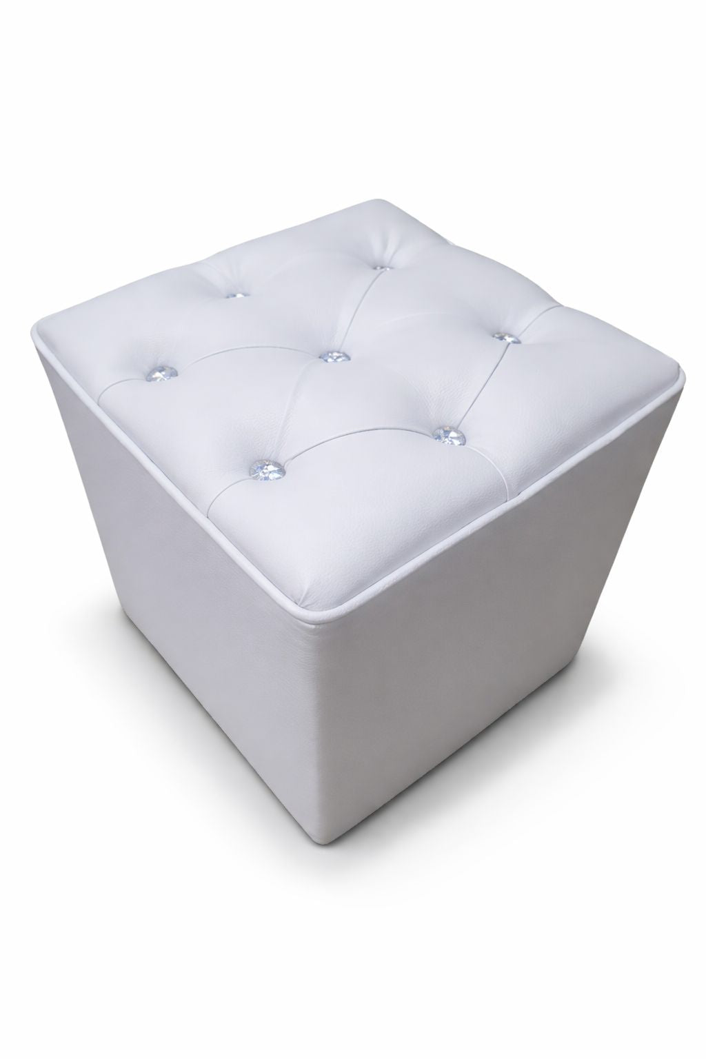 Full Euro Leather Diamond Button Ottoman