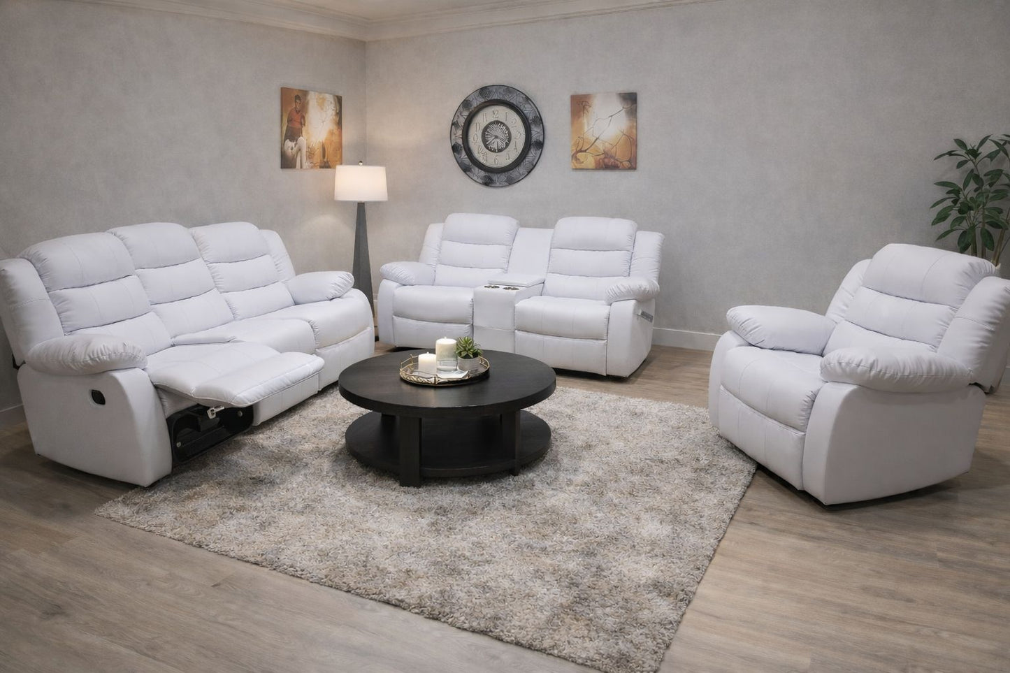Full Euro Leather 2 Seater Cinema Recliner Couch - Sofa